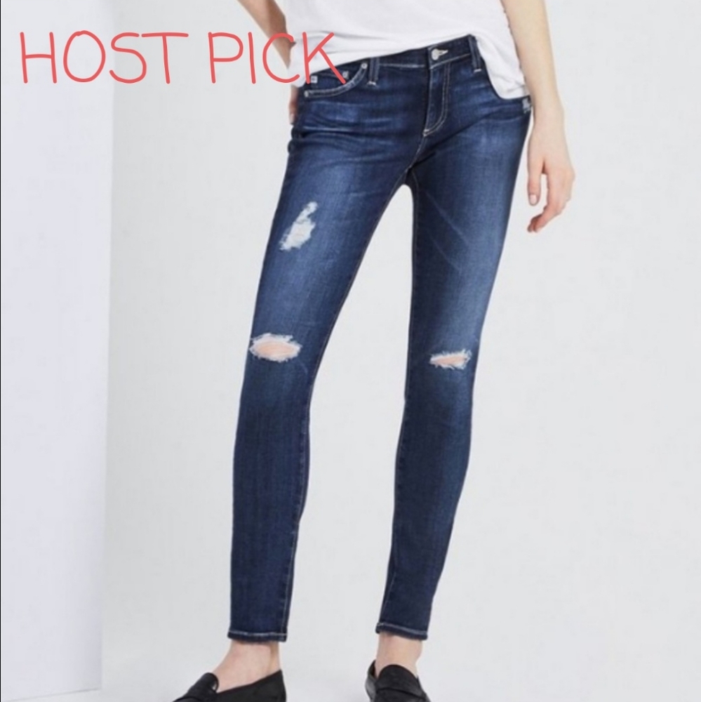 ♥️HP♥️ AG Super Skinny Ankle Leggings, destroyed, low rise